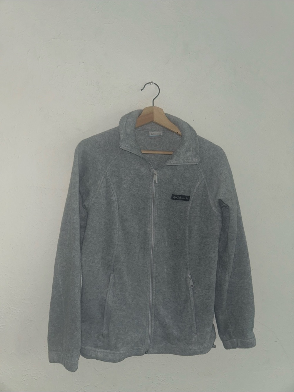 Columbia Light Gray Full-Zip Fleece Jacketr